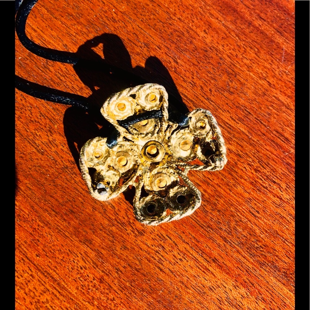 Neiman Marcus Renaissance gemstone cross❣️HOST PICK Multicolor rhinestones Gold - Picture 9 of 16